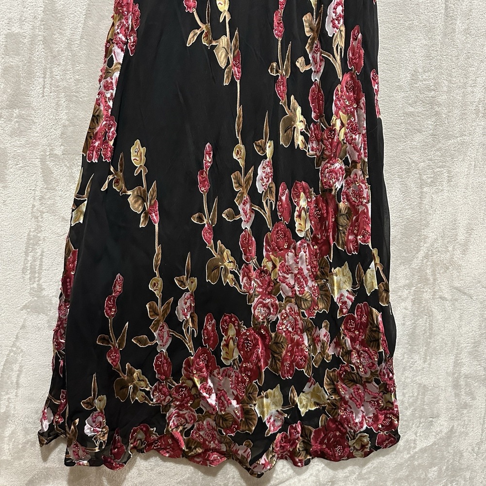 VTG Sue Wong Nocturne Gown Womens 10 Silk Blend Intricate Floral Beads & Sequins - Picture 10 of 14